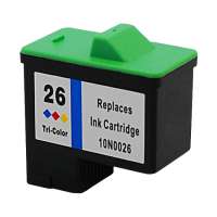 Remanufactured Lexmark 26, 10N0026 ink cartridge, color