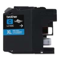 Brother LC103C original ink cartridge, high yield, cyan