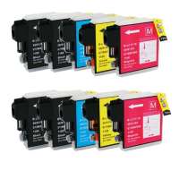 Compatible Brother LC61 ink cartridges, 10 pack