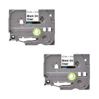 Compatible label tape for Brother TZe-131 - black on clear - 2-pack