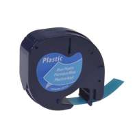 Compatible label tape for Dymo LT-100H / LT-100T / QX50 - black on blue