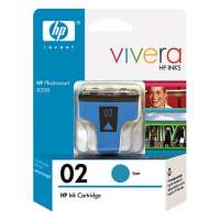 HP 02, C8771WN OEM ink cartridge, high yield, cyan