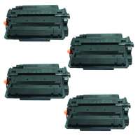 Compatible HP CE255X (55X) toner cartridges - 4-pack