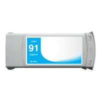 Remanufactured HP 91, C9467A ink cartridge, cyan