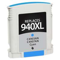 Remanufactured HP 940XL, C4907AN ink cartridge, high yield, cyan