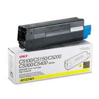 Okidata 42127401 original toner cartridge, 5000 pages, yellow