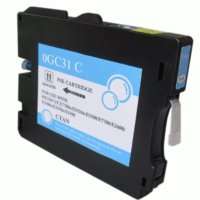 Compatible Ricoh GC31C, 405689, gel ink cartridge, cyan